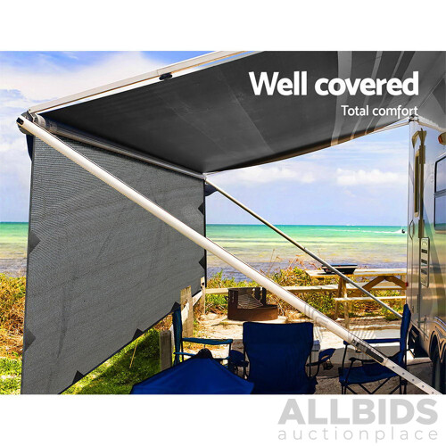 4.0M Caravan Privacy Screens 1.95m Roll Out Awning End Wall Side Sun Shade - Brand New - Free Shipping