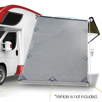 Fabric Caravan End Screen Grey - Brand New - Free Shipping