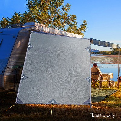 Fabric Caravan End Screen Grey - Brand New - Free Shipping