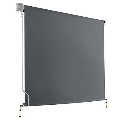 2.1m x 2.5m Retractable Roll Down Awning - Grey - Brand New - Free Shipping