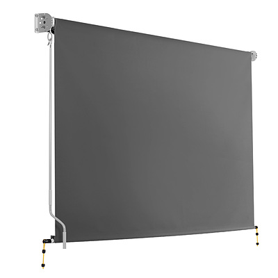 3m x 2.5m Retractable Roll Down Awning - Grey