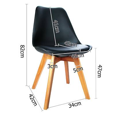 Set of 4 Padded Dining Chair - Black - Free Shipping