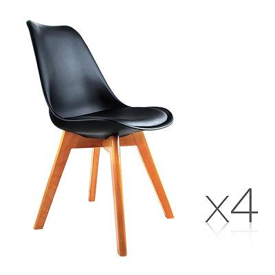 Set of 4 Padded Dining Chair - Black - Free Shipping