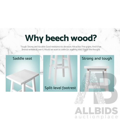 Set of 2 Baden Bar Stools White - Brand New - Free Shipping