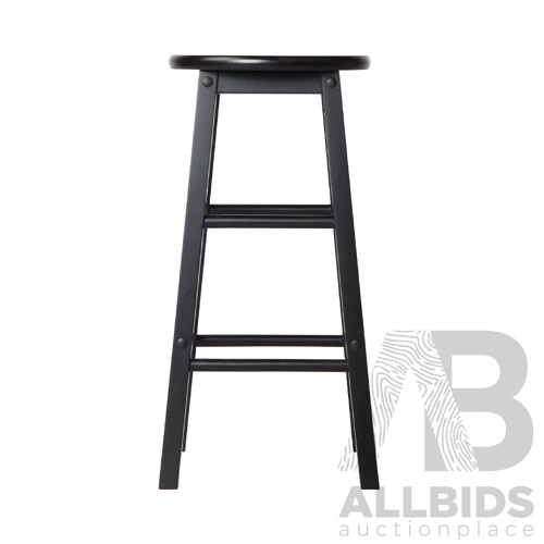 Set of 2 Wooden Bar Stool Black - Brand New - Free Shipping