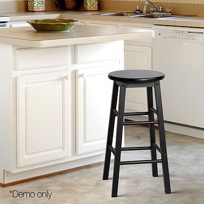 Set of 2 Wooden Bar Stool Black - Brand New - Free Shipping