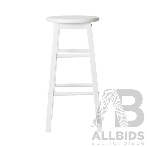 Set of 2 Wooden Bar Stool White - Brand New - Free Shipping