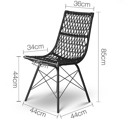 Set of 4 Rattan Dining Chair Black - Brand New - Free Shipping