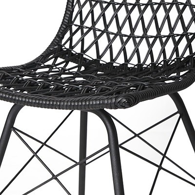 Set of 4 Rattan Dining Chair Black - Brand New - Free Shipping
