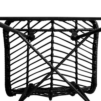 Set of 2 Rattan Bar Stools Black - Free Shipping