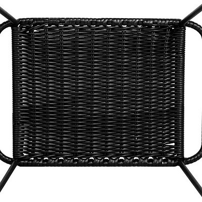 Ser of 2 PE Wicker Backless Bar Stool - Black - Free Shipping