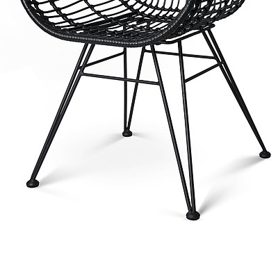 Set of 2 Rattan Dining Chair Black - Brand New - Free Shipping