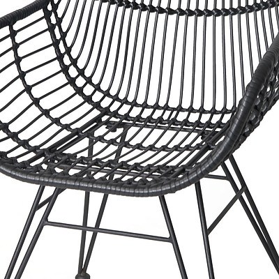 Set of 2 Rattan Dining Chair Black - Brand New - Free Shipping