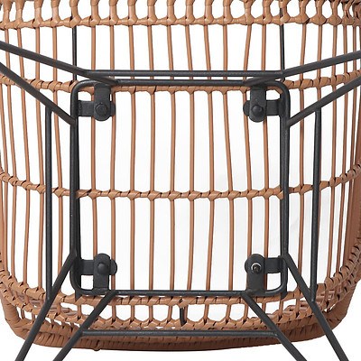 Set of 2 PE Wicker Dining Chair - Natural - Free Shipping