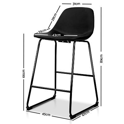 Artiss Set of 2 PU Leather Crosby Bar Stools - Black - Free Shipping