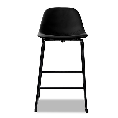 Artiss Set of 2 PU Leather Crosby Bar Stools - Black - Free Shipping