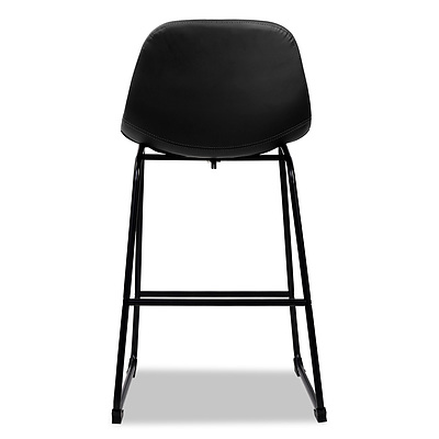 Artiss Set of 2 PU Leather Crosby Bar Stools - Black - Free Shipping