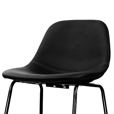 Artiss Set of 2 PU Leather Crosby Bar Stools - Black - Free Shipping