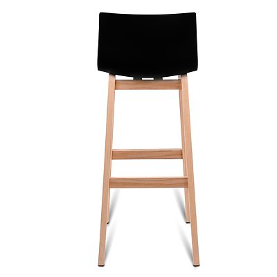 Artiss Set of 2 Beech Wood Bar Stools - Black - Free Shipping
