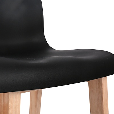 Artiss Set of 2 Beech Wood Bar Stools - Black - Free Shipping