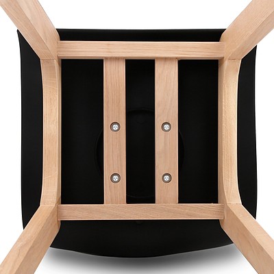 Artiss Set of 2 Beech Wood Bar Stools - Black - Free Shipping