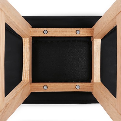 Artiss Set of 2 Beech Wood Bar Stools - Black - Free Shipping