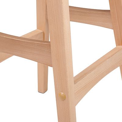 Artiss Set of 2 Beech Wood Bar Stools - Black - Free Shipping