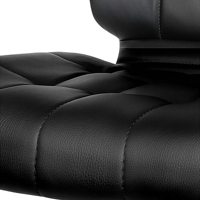 Set of 2 PU Leather Chrome Bar Stools - Black - Brand New - Free Shipping