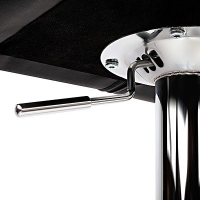 Set of 2 PU Leather Chrome Bar Stools - Black - Brand New - Free Shipping