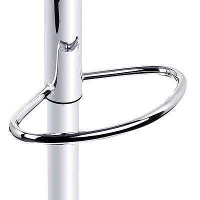 Set of 2 PU Leather Chrome Bar Stools - Black - Brand New - Free Shipping