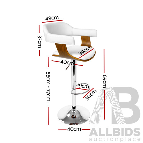Wooden Swivel Bar Stool - White - Free Shipping