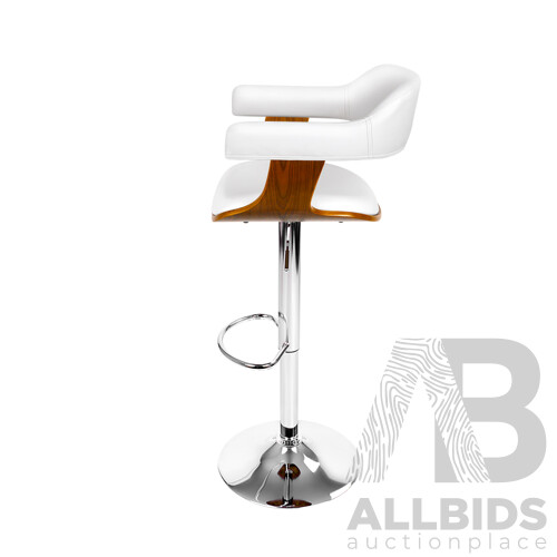 Wooden Swivel Bar Stool - White - Free Shipping