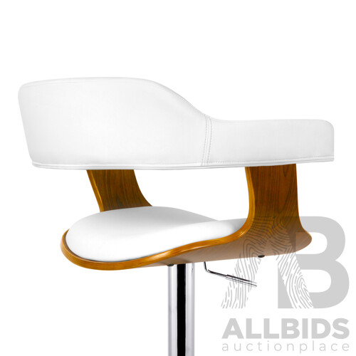 Wooden Swivel Bar Stool - White - Free Shipping