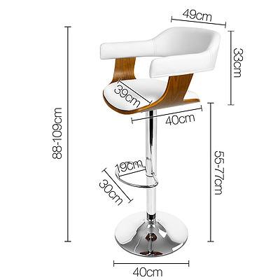 Wooden Swivel Bar Stool - White - Free Shipping