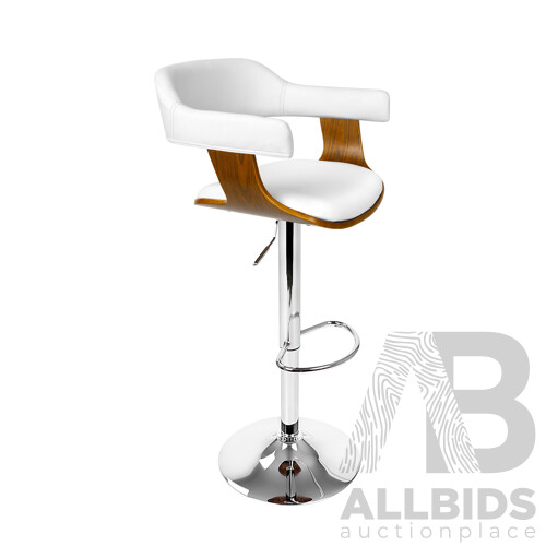 Wooden Swivel Bar Stool - White - Free Shipping