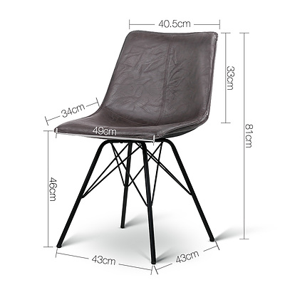 Set of 2 PU Leather Dining Chair - Walnut - Free Shipping