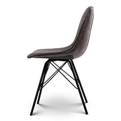 Set of 2 PU Leather Dining Chair - Walnut - Free Shipping