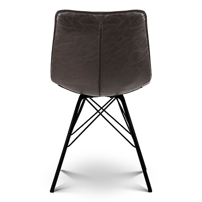 Set of 2 PU Leather Dining Chair - Walnut - Free Shipping