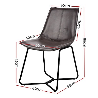 Set of 2 PU Leather Dining Chair - Walnut - Brand New - Free Shipping