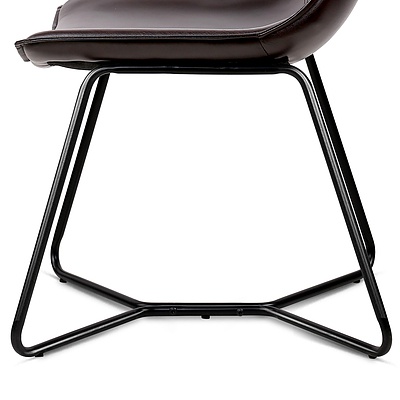 Set of 2 PU Leather Dining Chair - Walnut - Brand New - Free Shipping