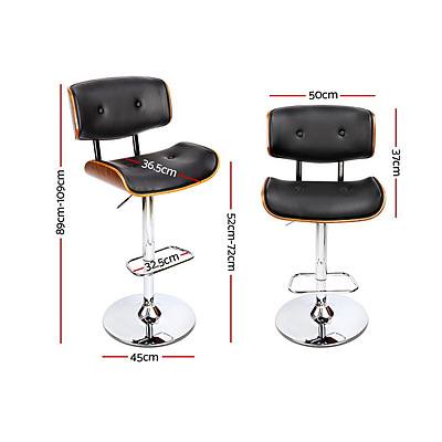 Wooden Bar Stool Gas Lift - Black - Free Shipping