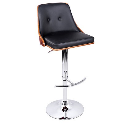 PU Leather Wooden Bar Stool Black  - Brand New - Free Shipping
