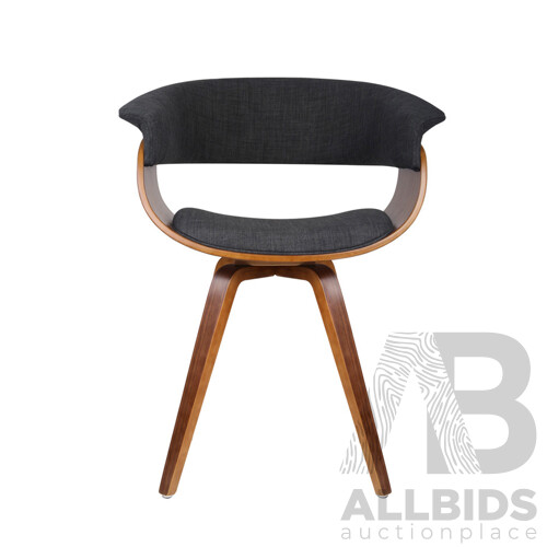 Timber Wood and Fabric Dining Chair - Charcoal - Brand New - Free Shipping