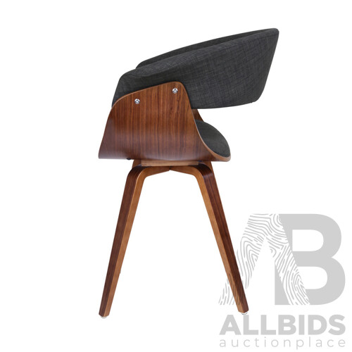 Timber Wood and Fabric Dining Chair - Charcoal - Brand New - Free Shipping
