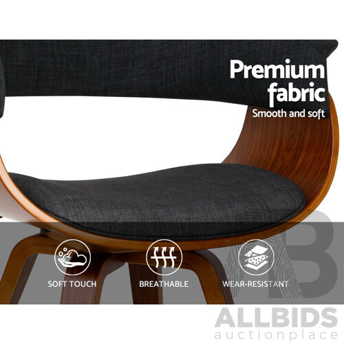 Timber Wood and Fabric Dining Chair - Charcoal - Brand New - Free Shipping