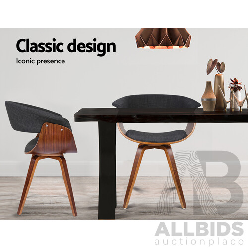 Timber Wood and Fabric Dining Chair - Charcoal - Brand New - Free Shipping