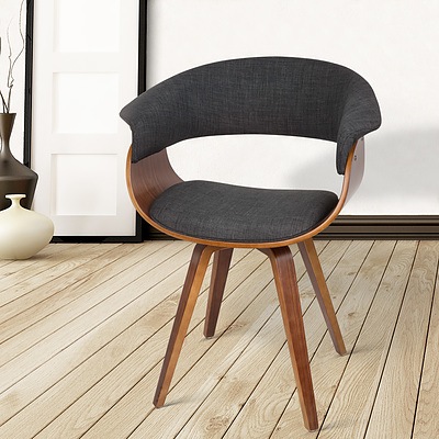 Timber Wood and Fabric Dining Chair - Charcoal - Brand New - Free Shipping