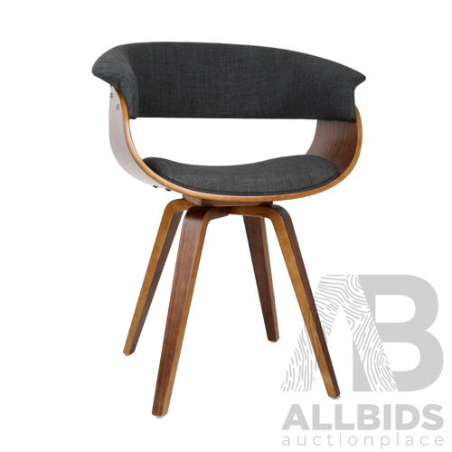 Timber Wood and Fabric Dining Chair - Charcoal - Brand New - Free Shipping
