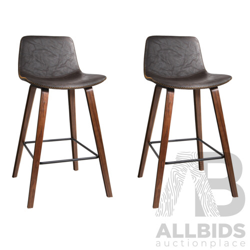 Set of 2 Wooden Bar Stool - Free Shipping