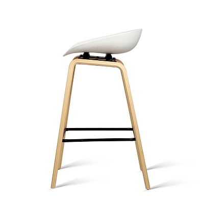 Set of 2 Wooden Backless Bar Stool - White - Free Shipping